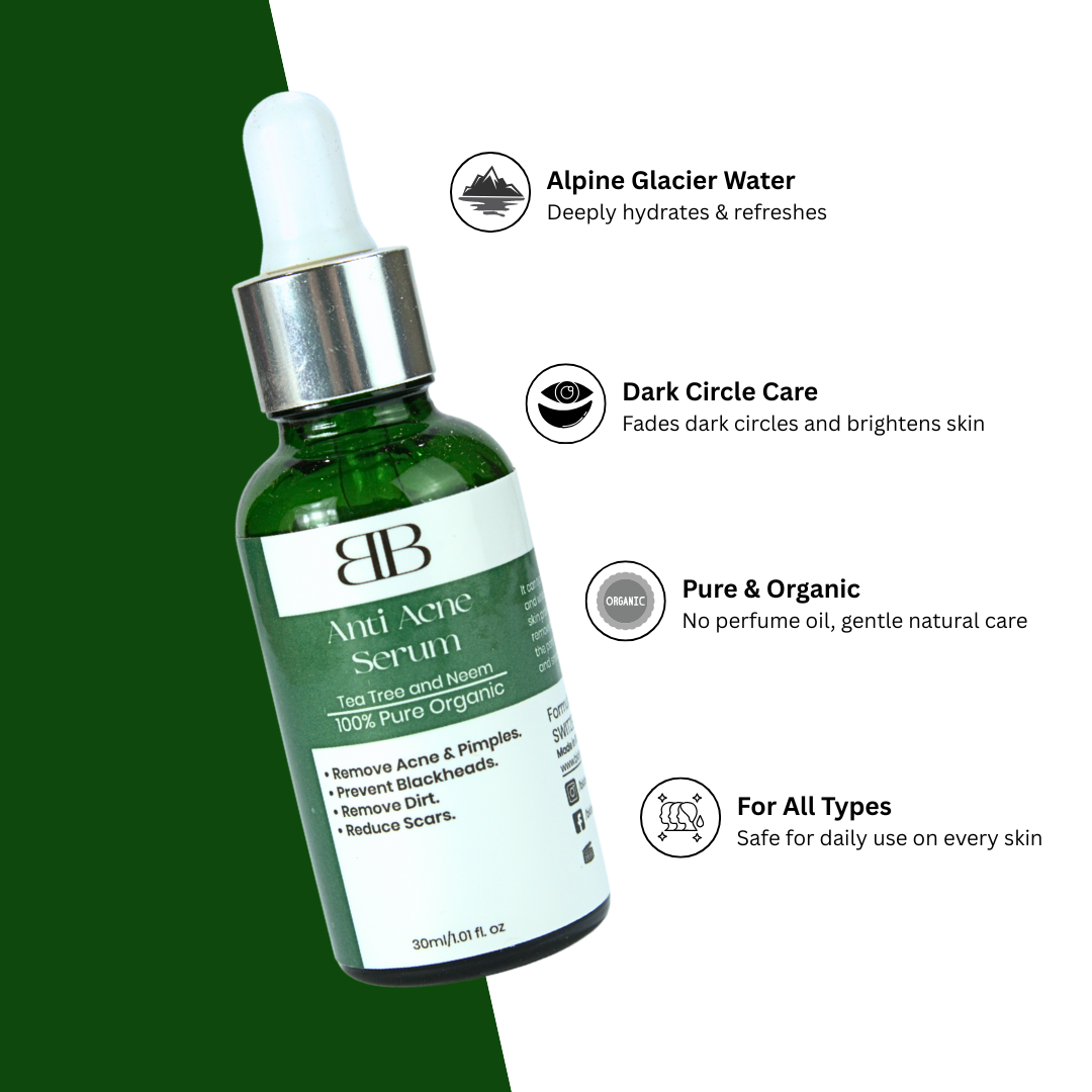 Anti-Acne Serum with Tea Tree, Neem, Mandelic Acid & Retinol