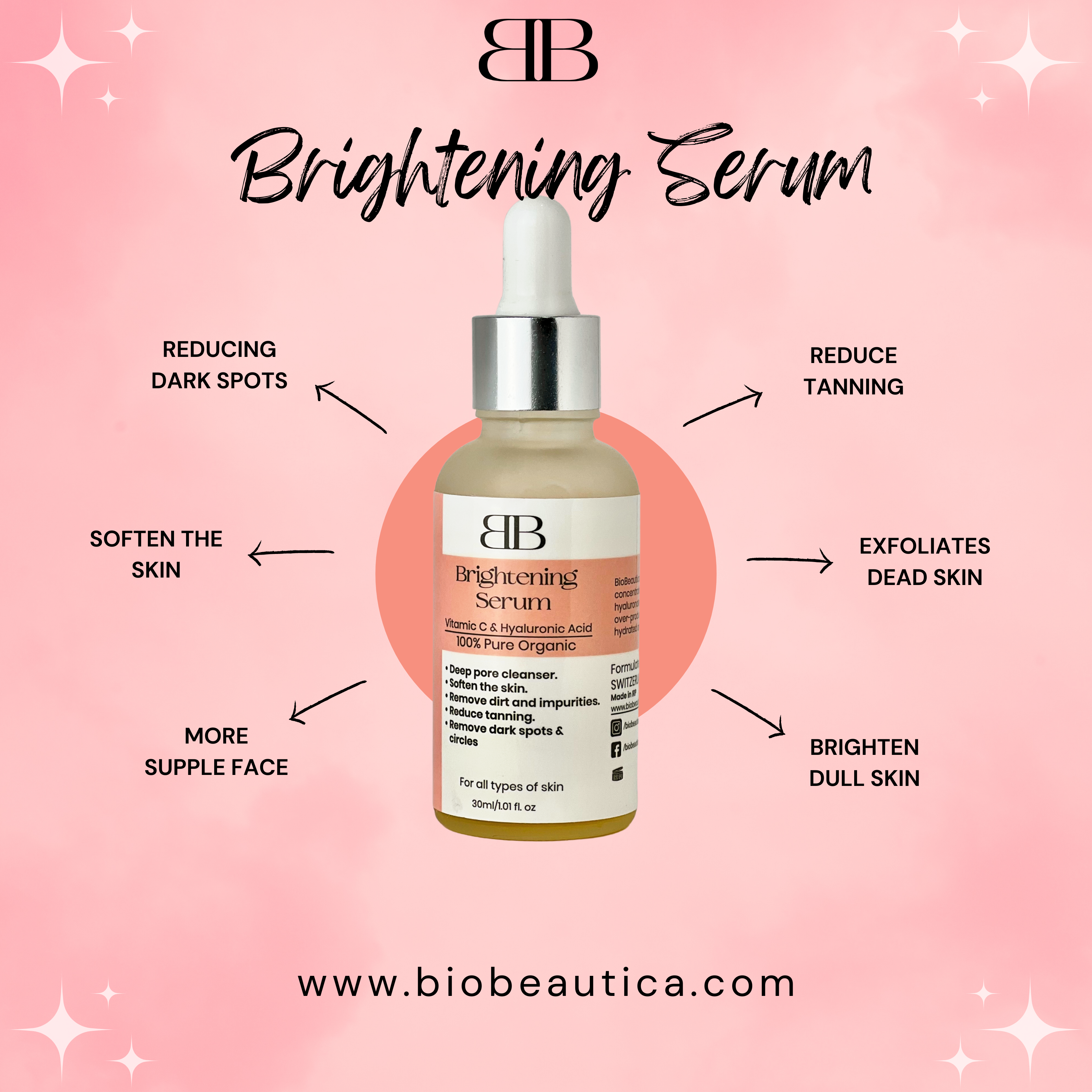 Brightening Serum - Vitamin C & Hyaluronic acid - biobeautica